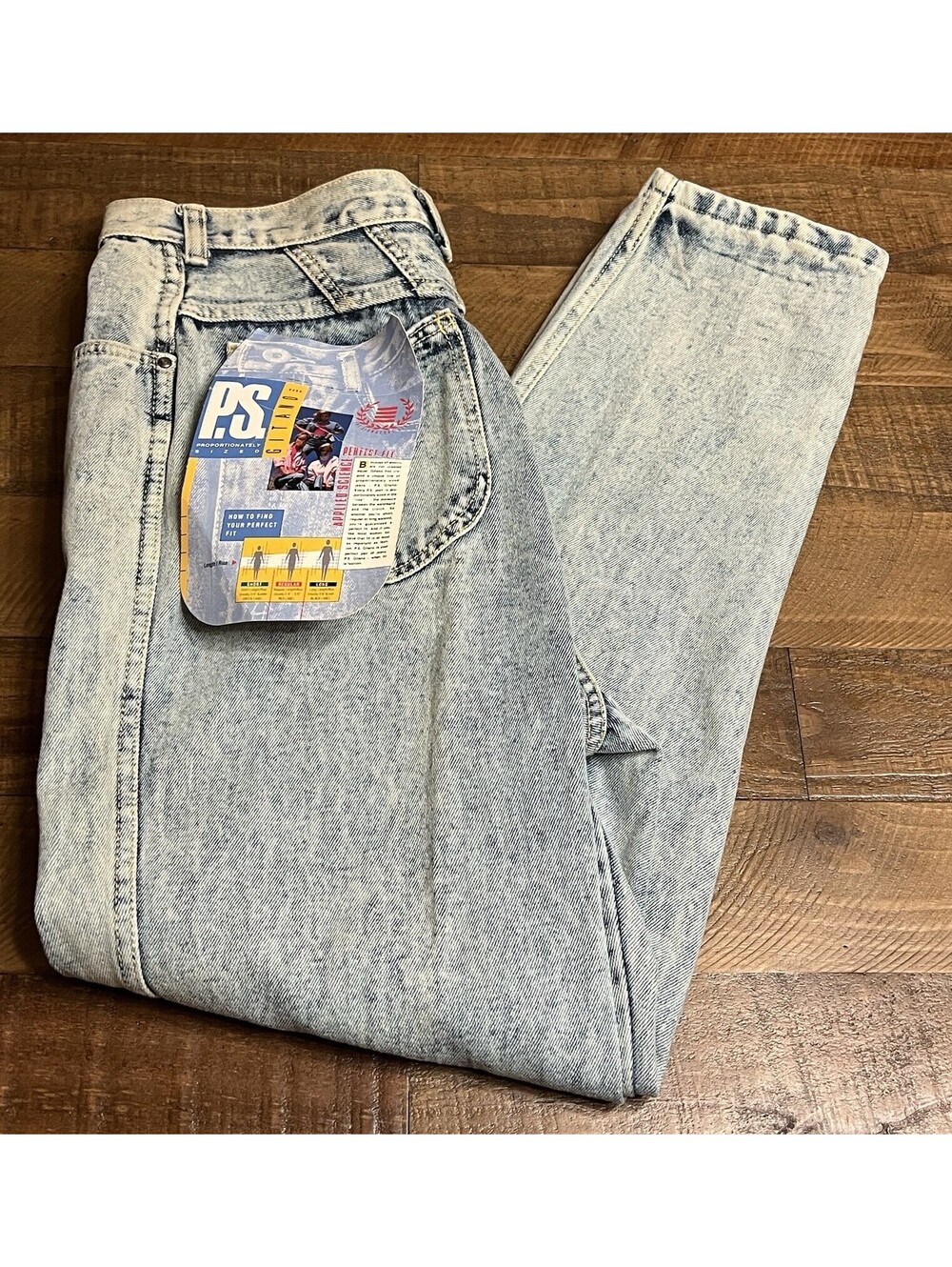 VINTAGE 80’s PS Gitano Jeans Stone Wash High Rise Tapered Baggy Size 16 Missy